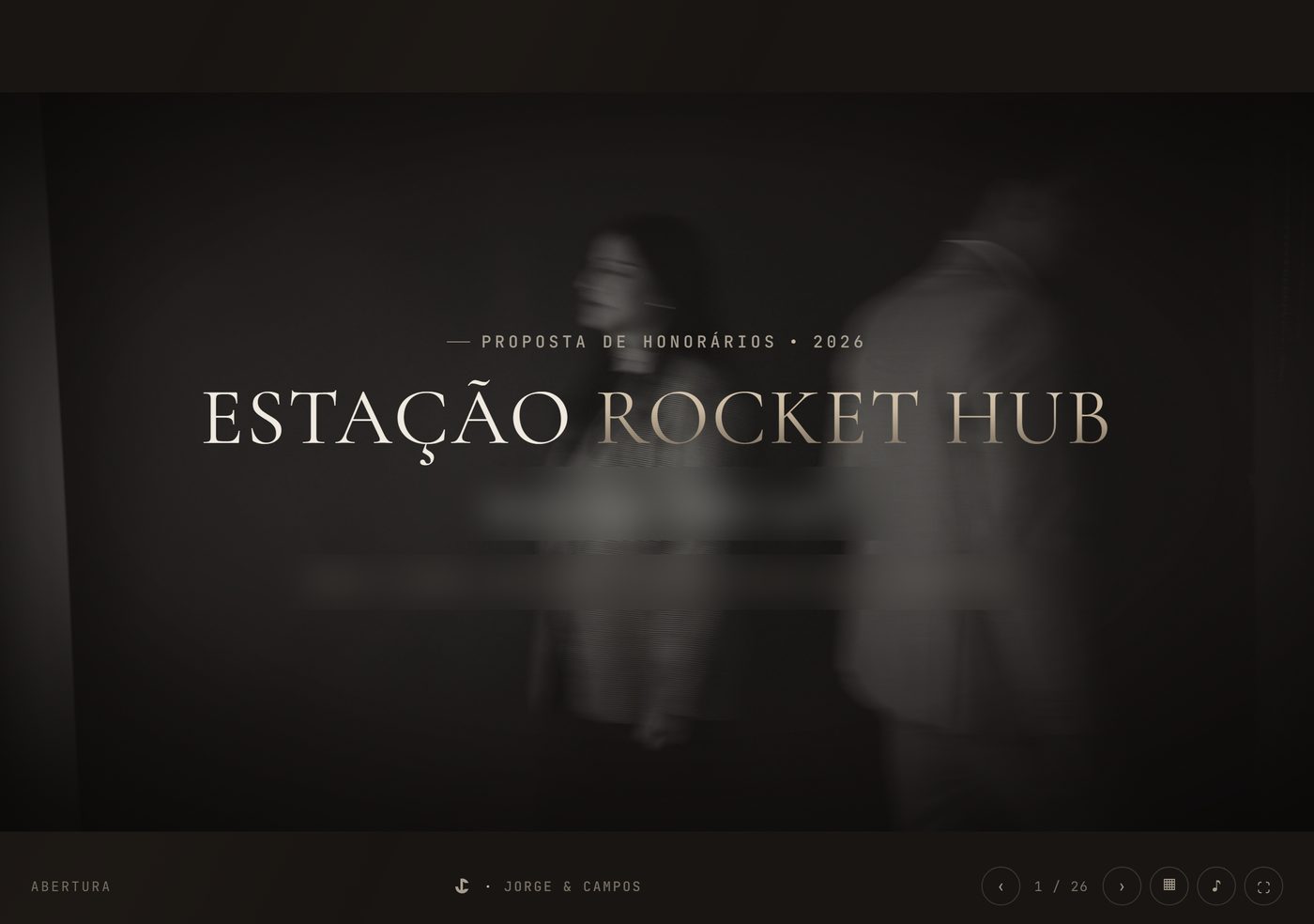 Proposta de honorários em formato de apresentação, feita inteiramente pelo Claude