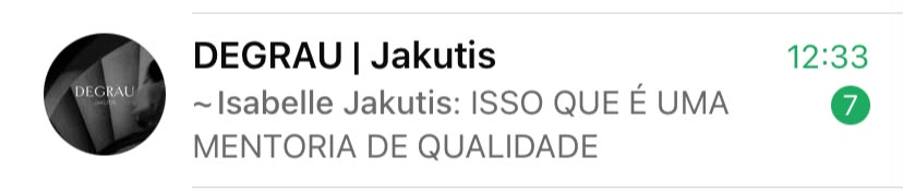 Mensagem de Isabelle Jakutis: ISSO QUE É UMA MENTORIA DE QUALIDADE